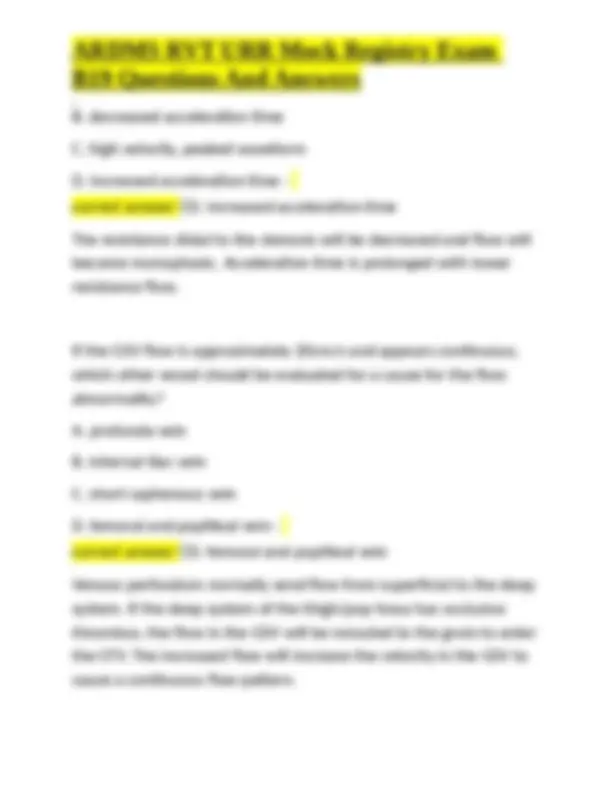 Ardms Rvt Exam Topics ARDMS RVT URR Mock Registry Exam: Questions and Answers | Exams ...