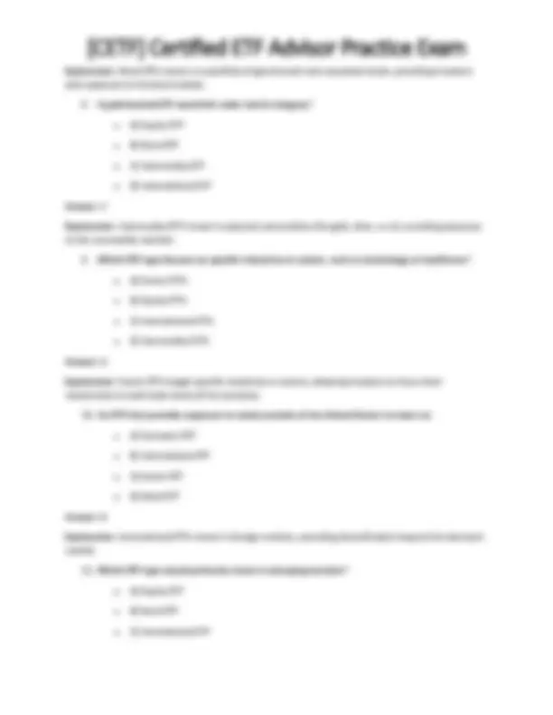 [CETF] Certified ETF Advisor Practice Exam | Exams Technology | Docsity