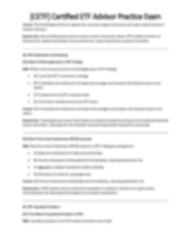 [CETF] Certified ETF Advisor Practice Exam | Exams Technology | Docsity