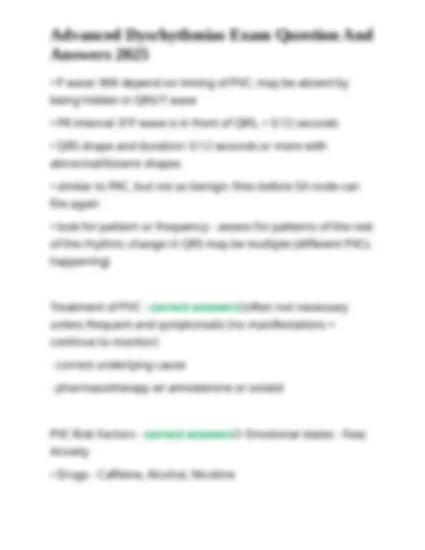 Advanced Dysrhythmias Exam Question And Answers 2025 | Exams Nursing ...