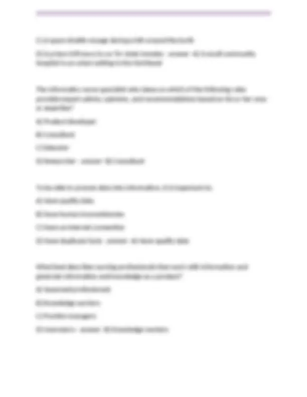 Nursing Informatics Exam 1 Poll Questions and 100%correct answers.docx ...