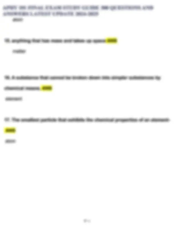 APHY 101 Final Exam Study Guide Questions and Answers 2024 / 2025 | 100 ...