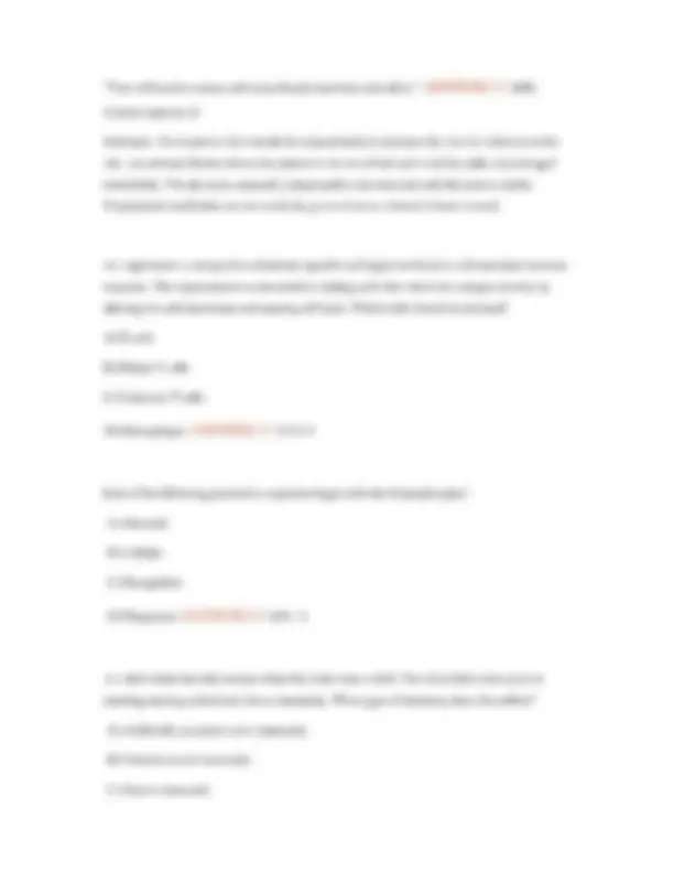 Adult Health II Exam 1 with Questions and Answers | Exams Nursing | Docsity