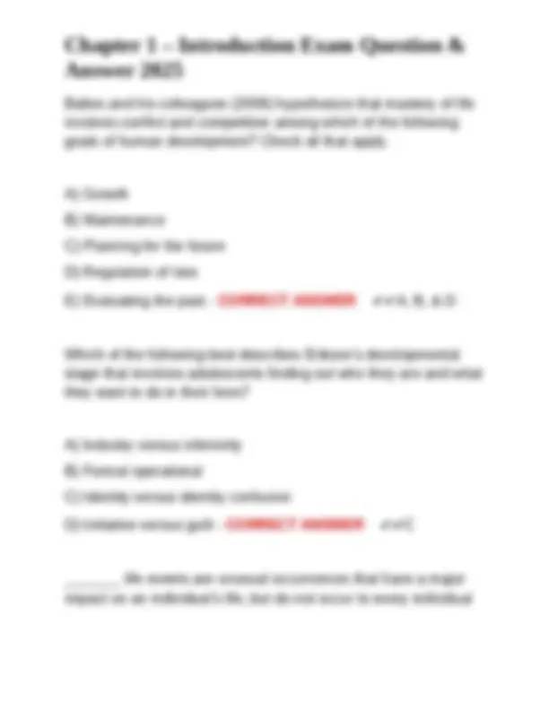 Introduction Based Question Chapter 1 – Introduction Exam Question & Answer 2025 | Exams Nursing ...