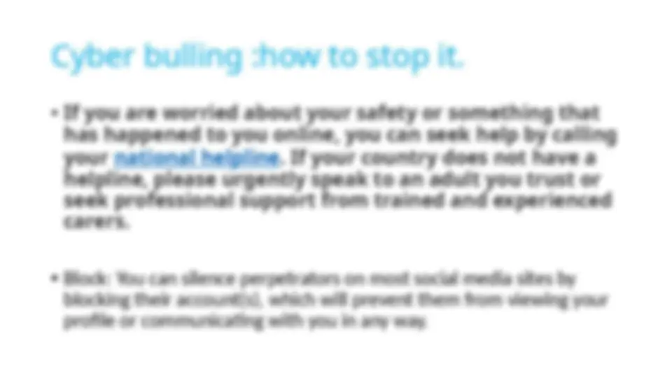 Cyber bulling ppt.x class 9 | Study notes Computer science | Docsity