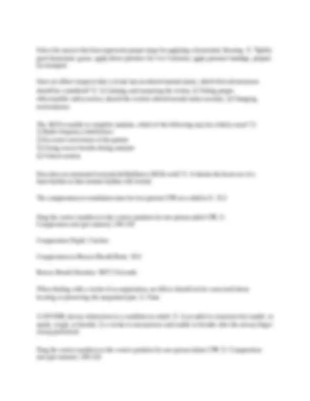 POST First Responder First Aid-CPR-AED; Modules 1-6 updated Questions ...