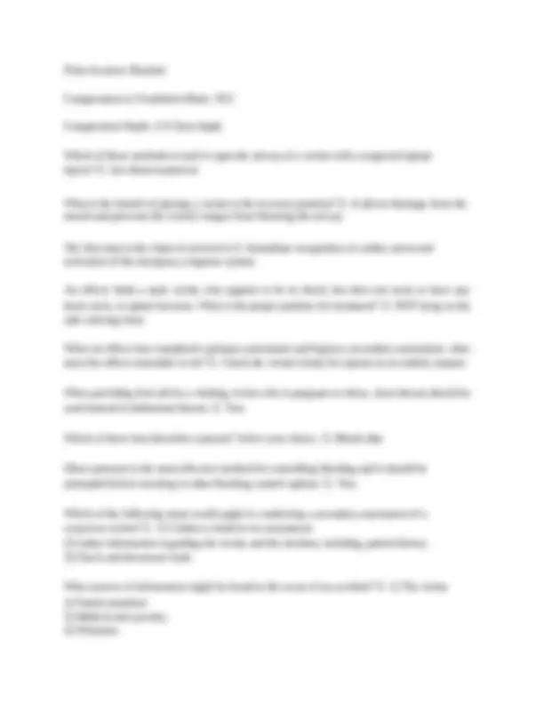 POST First Responder First Aid-CPR-AED; Modules 1-6 updated Questions ...