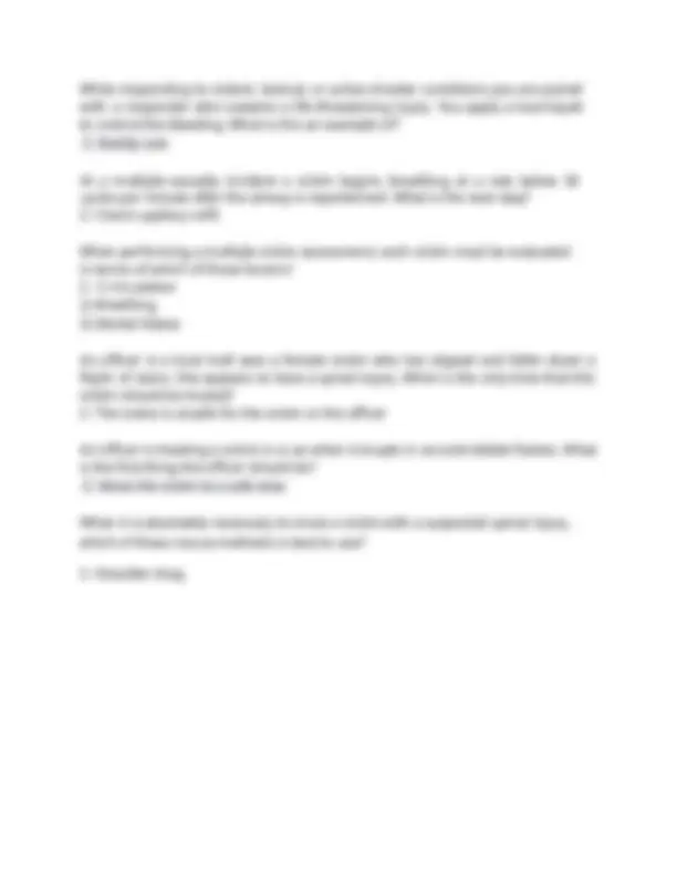 POST First Responder First Aid-CPR-AED; Modules 1-6 updated Questions ...