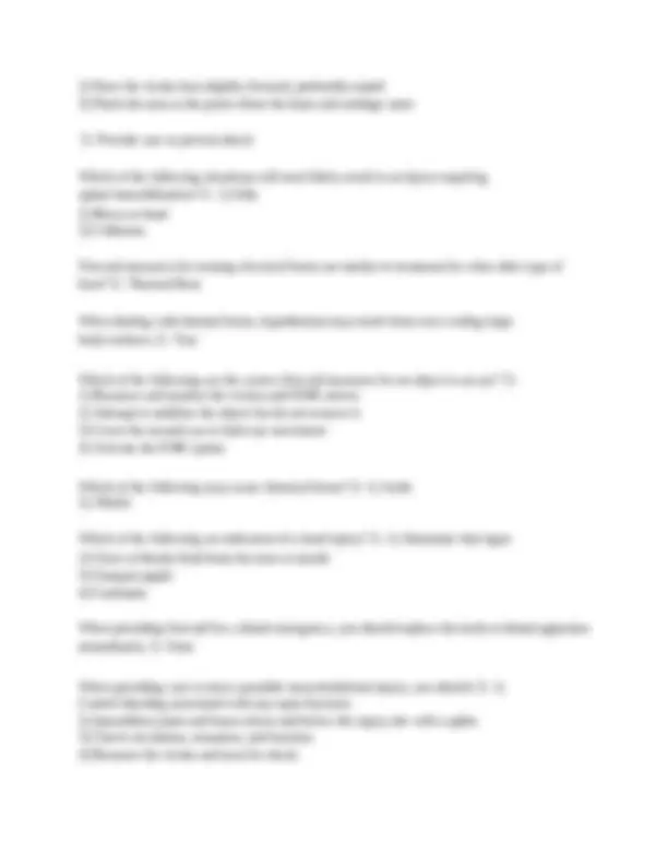 POST First Responder First Aid-CPR-AED; Modules 1-6 updated Questions ...