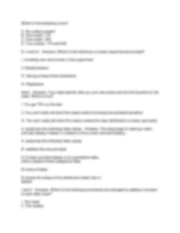STT 231 Exam 1: Statistics Review Questions and Answers | Exams Social ...