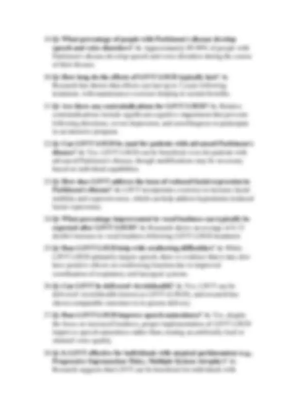 LSVT (LEE SILVERMAN VOICE TREATMENT) COMBINED EXAM QUESTIONS WITH 100% ...