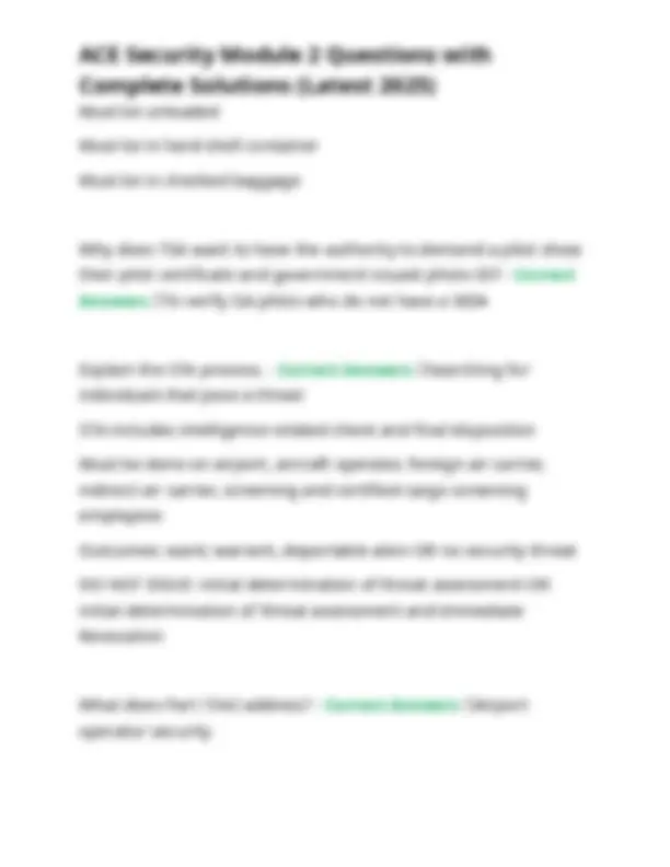 ACE Security Module 2 Questions with Complete Solutions (Latest 2025 ...