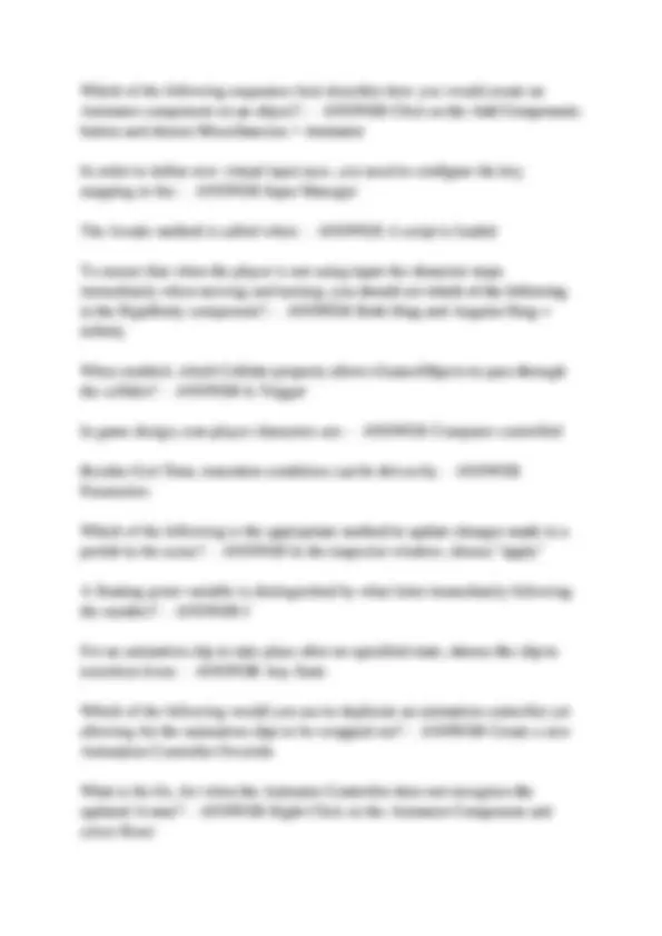 Unity Certified Associate Exam: Game Development Q&A | Exams Advanced ...