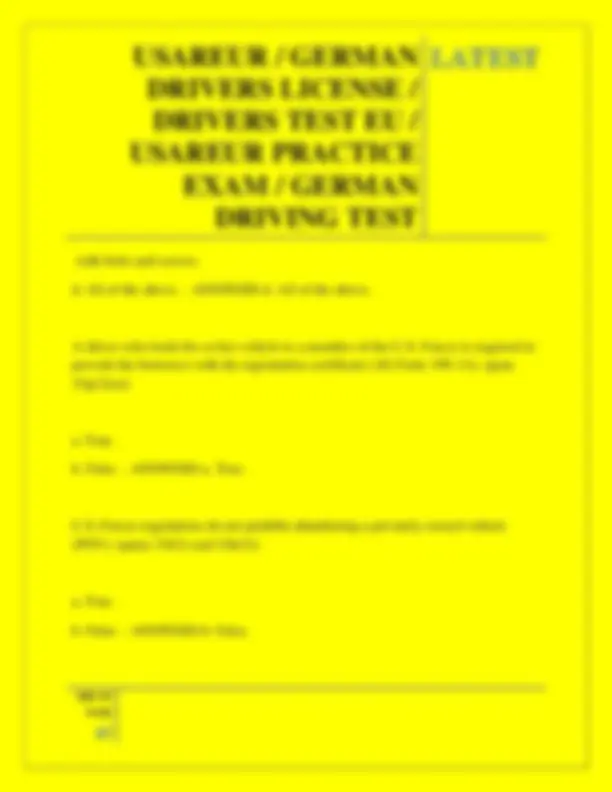 German Dl Example USAREUR & German Driver's License Practice Exam | Exams Traffic Control ...