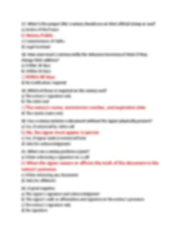 Arkansas Notary Public Practice Exam Questions and correct Answers (Verified Answers) 20 | Exams ...