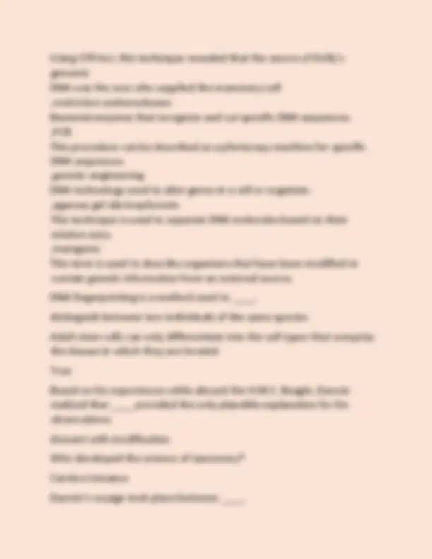 Biology 1306 Final Exam Review 2025 QUESTIONS AND CORRECT ANSWERS ...