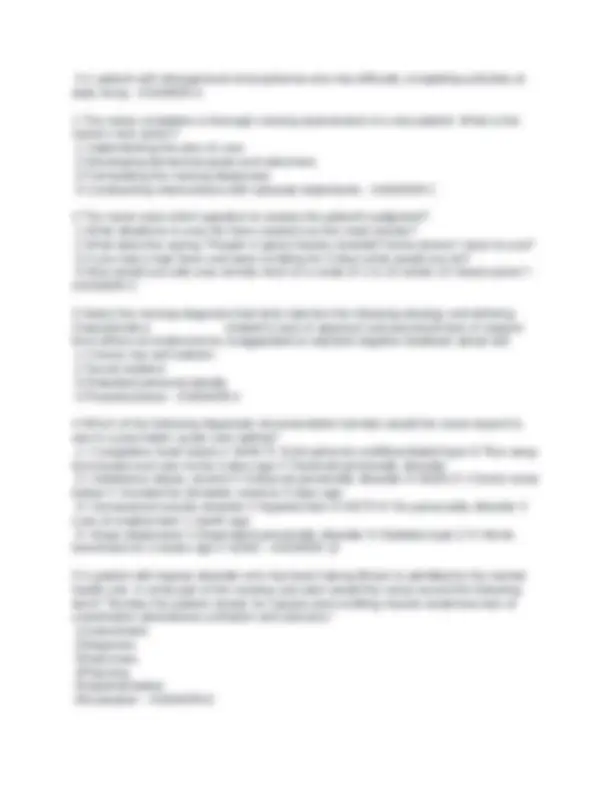 Test 1 MH with Complete Solutions | Exams Nursing | Docsity