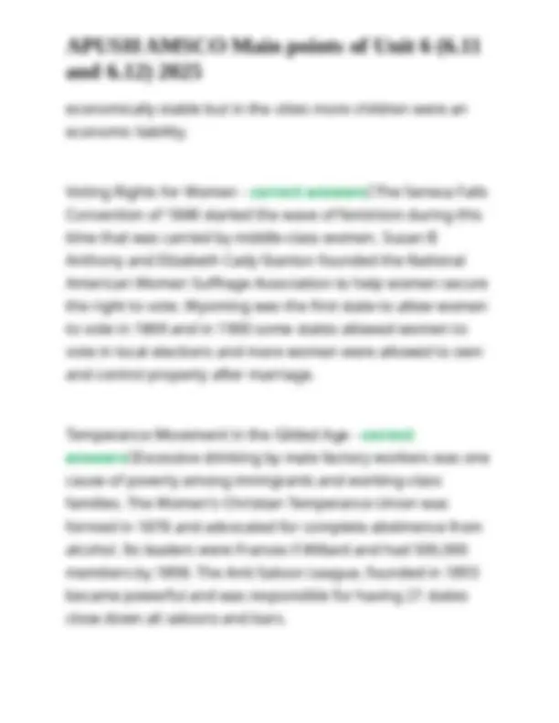 APUSH AMSCO Main points of Unit 6 (6.11 and 6.12) 2025 | Exams Nursing ...