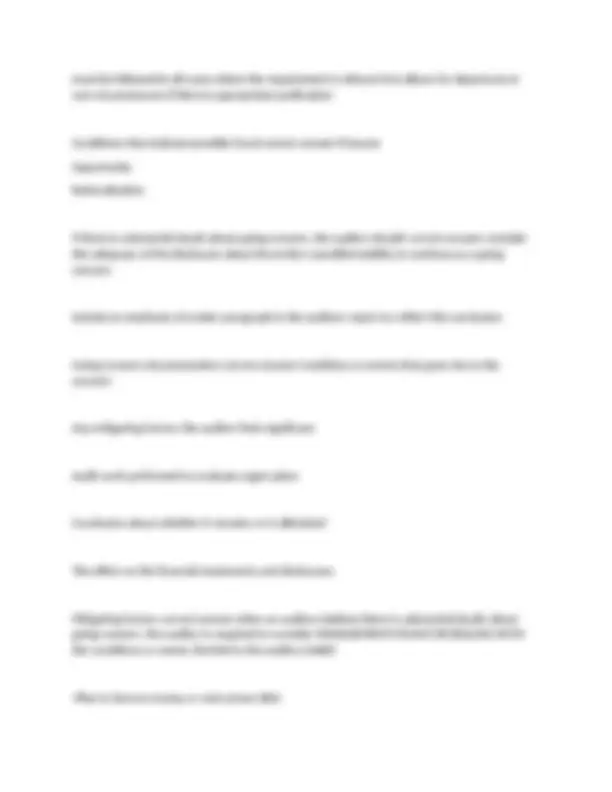 Audit CPA Exam Sample Questions | Exams Business Accounting | Docsity