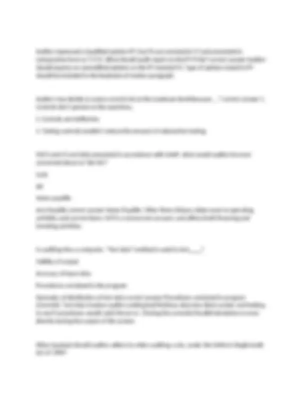Audit-CPA examination sample questions | Exams Business Ethics | Docsity