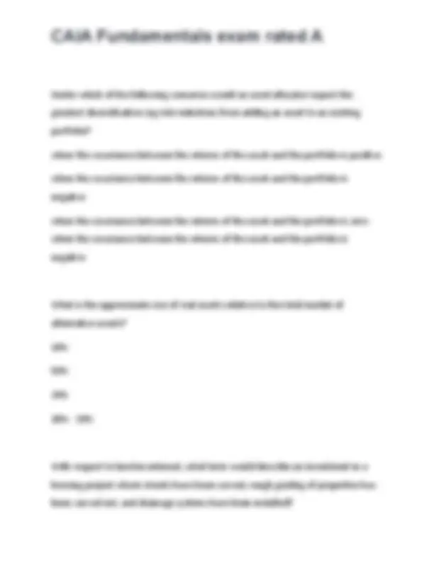 Caia Example Questions CAIA Fundamentals Exam Questions: Alternative Investments | Exams ...