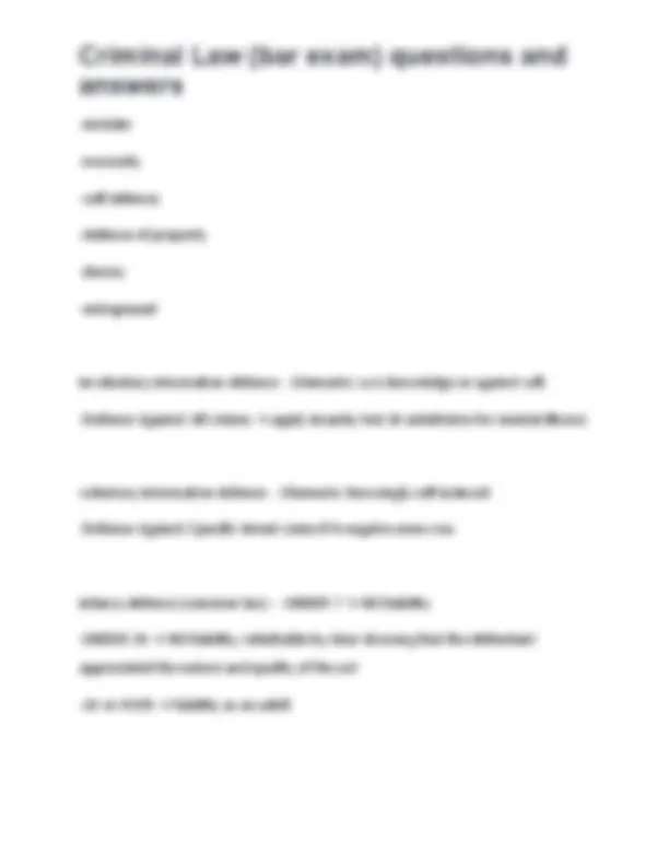 Criminal Law Bar Exam Questions and Answers: A Comprehensive Study ...