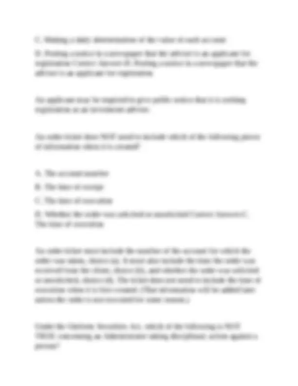 Series 63 Exam Practice Questions and Answers: Securities Regulations ...