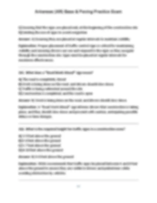 Arkansas (AR) Base & Paving Practice Exam (Questions & Answers) | Exams ...