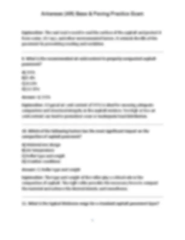 Arkansas (AR) Base & Paving Practice Exam (Questions & Answers) | Exams ...