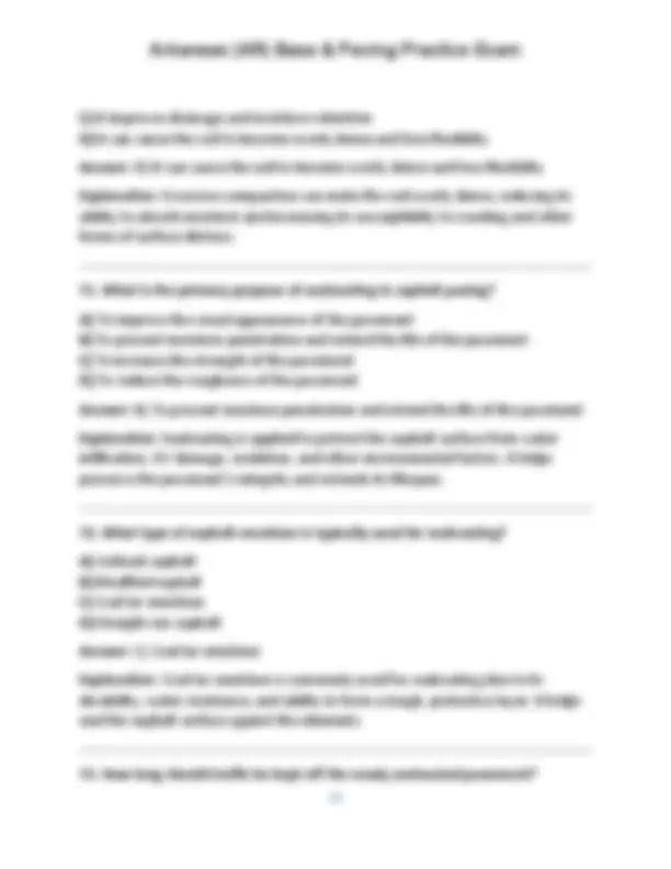 Arkansas (AR) Base & Paving Practice Exam (Questions & Answers) | Exams ...