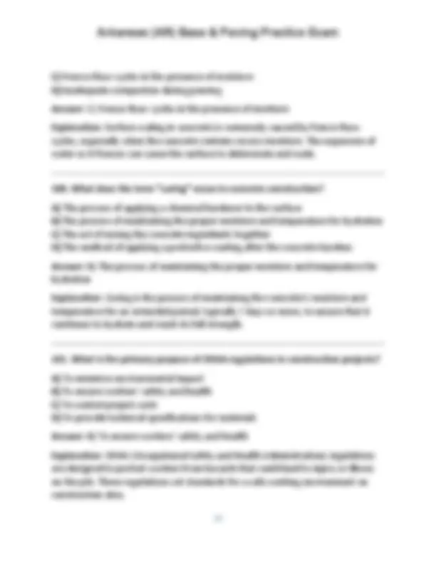 Arkansas (AR) Base & Paving Practice Exam (Questions & Answers) | Exams ...
