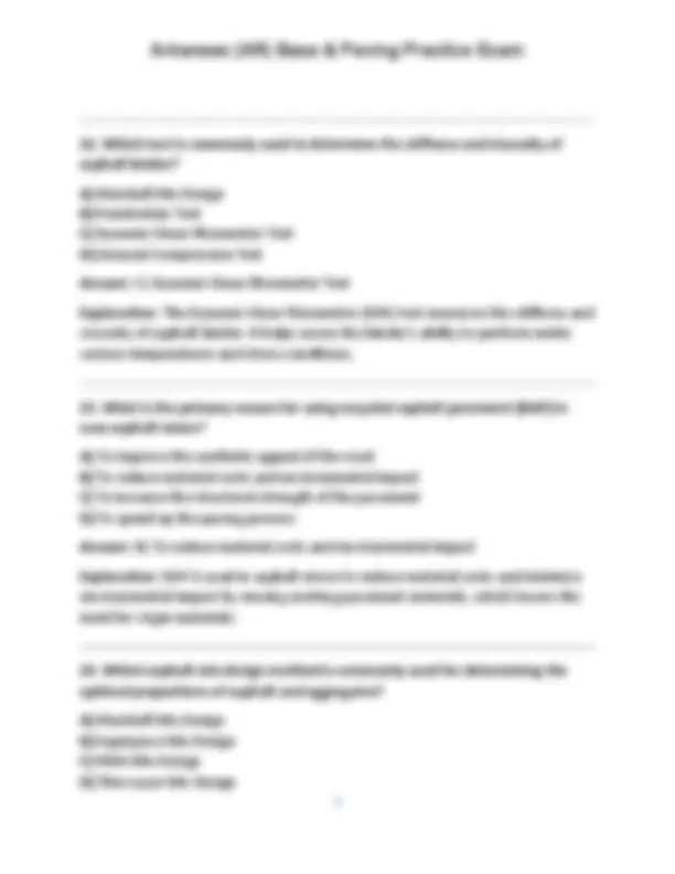 Arkansas (AR) Base & Paving Practice Exam (Questions & Answers) | Exams ...