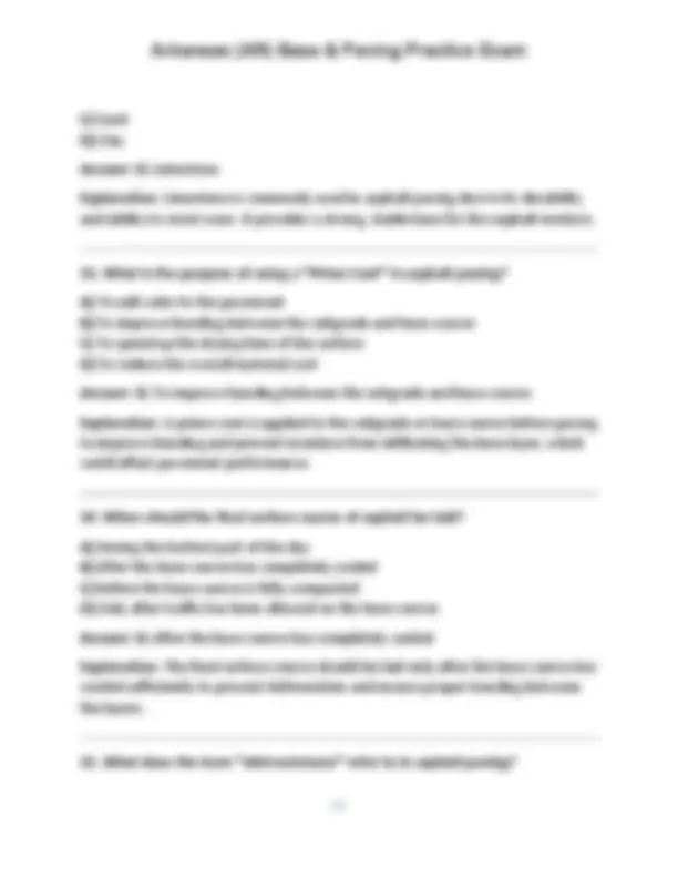 Arkansas (AR) Base & Paving Practice Exam (Questions & Answers) | Exams ...
