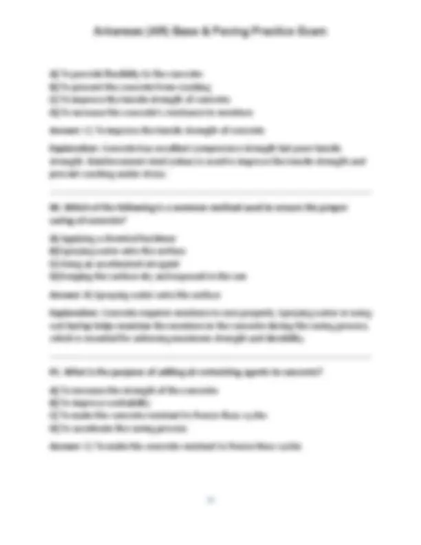 Arkansas (AR) Base & Paving Practice Exam (Questions & Answers) | Exams ...