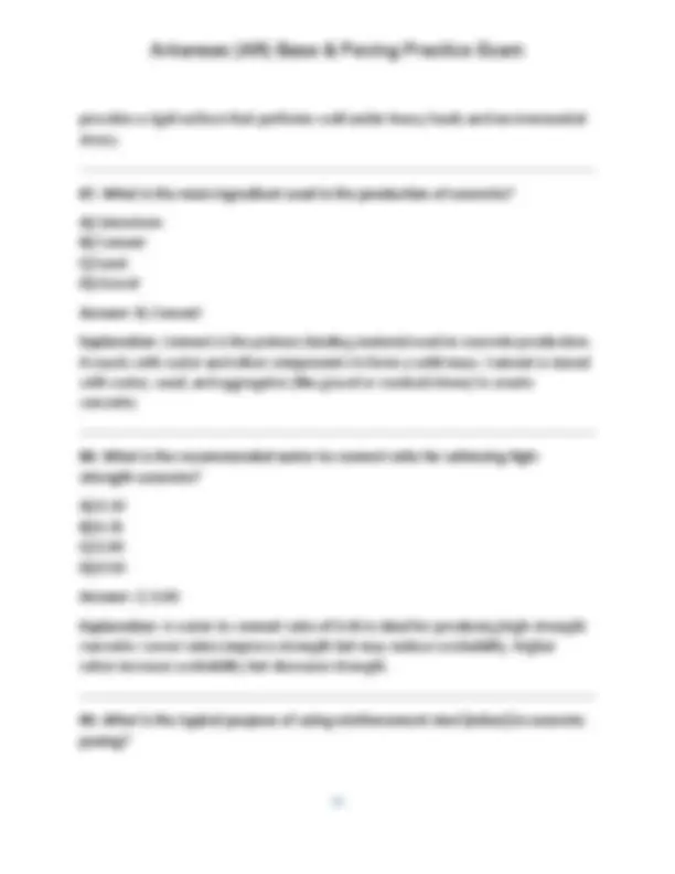 Arkansas (AR) Base & Paving Practice Exam (Questions & Answers) | Exams ...