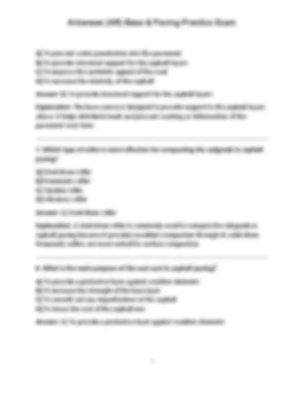 Arkansas (AR) Base & Paving Practice Exam (Questions & Answers) | Exams ...