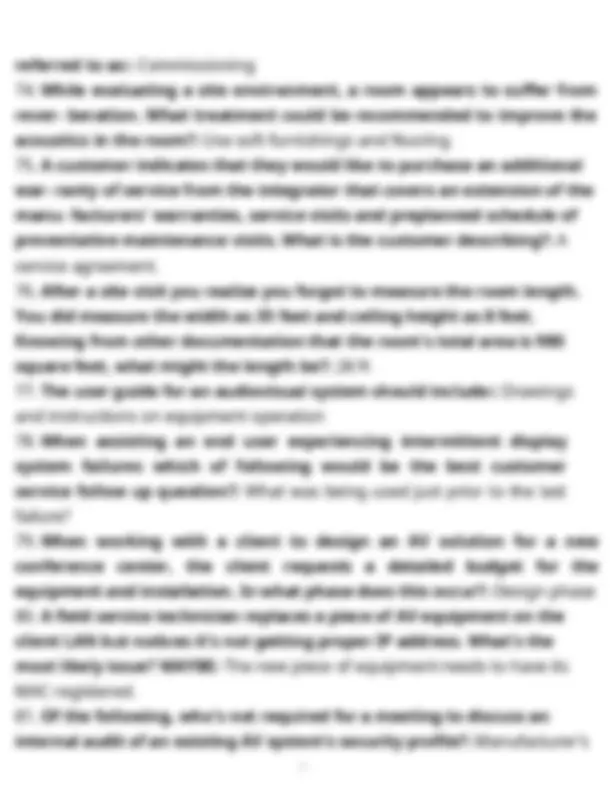 Sample Cts Question CTS Prep: Practice Exam with Verified Answers for AV Technicians ...