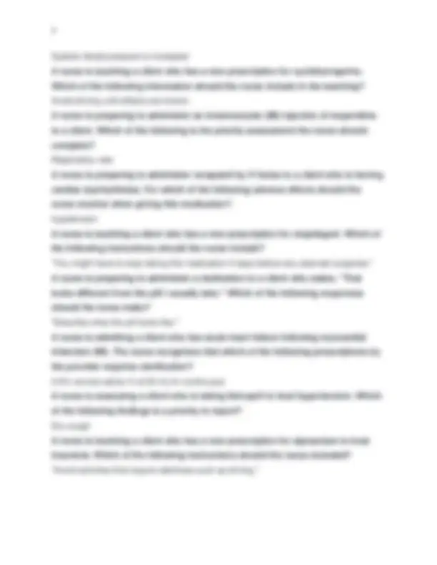 ATI PHARMACOLOGY PROCTORED RETAKE 1 EXAM 2024-2026 CORRECT QUESTIONS ...