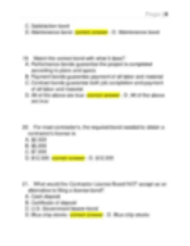 CSLB CONTRACTOR'S LAW PRACTICE TEST PART 2 2025 QUESTIONS AND ANSWERS ...