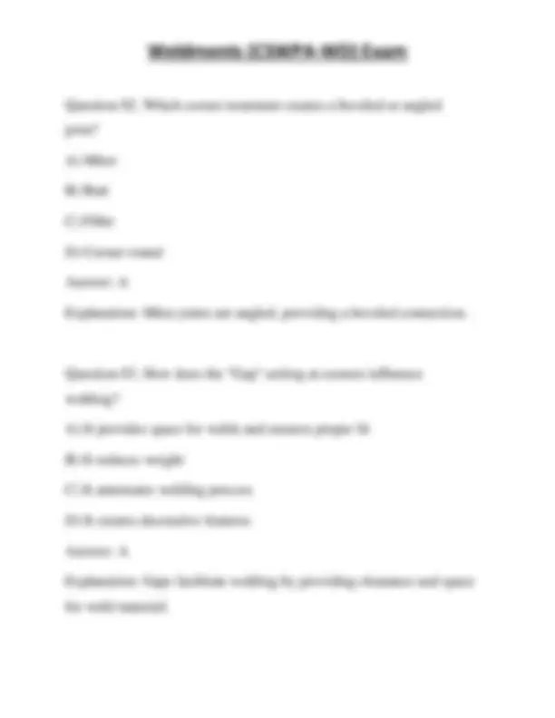 Cswpa Wd Example Weldments (CSWPA-WD) Exam | Exams Technology | Docsity