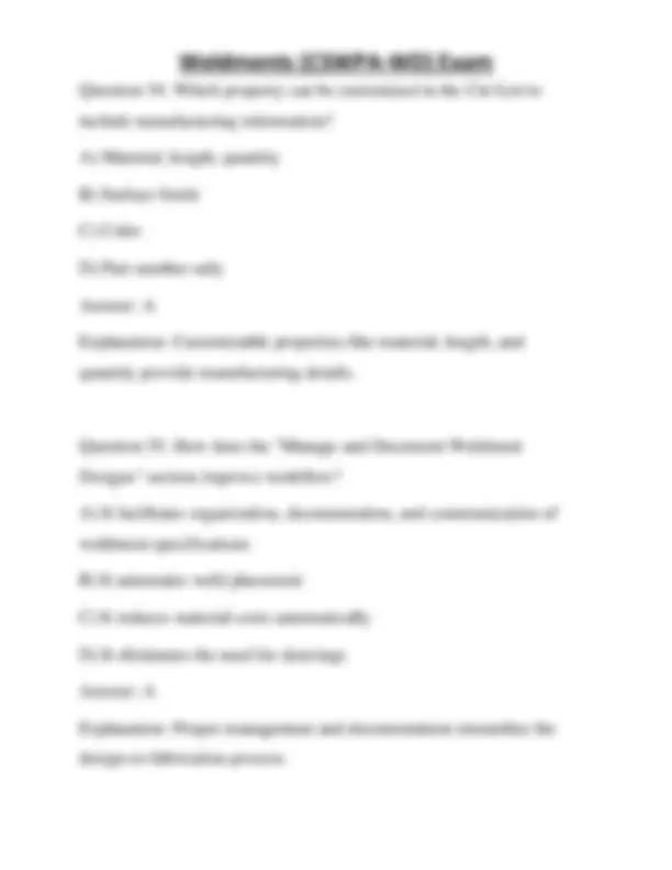 Cswpa Wd Example Weldments (CSWPA-WD) Exam | Exams Technology | Docsity