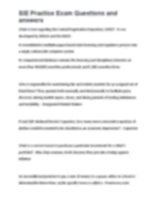 SIE Exam Practice Questions and Answers: A Guide to Financial Markets ...