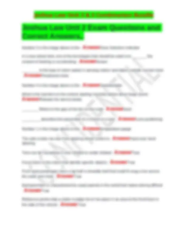 Joshua Law Unit 2 & 3 Combination Bundle Exams Nursing Docsity(02)