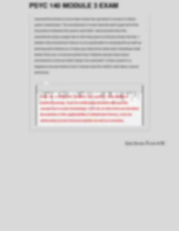 Portage Learning –PSYC 140 – Module 3 – Final Practice Exam Questions ...