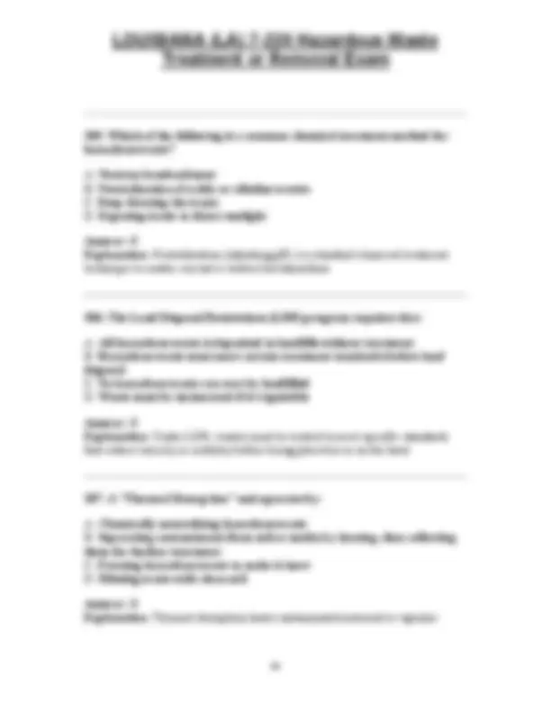 Louisiana Hazardous Waste Management Exam: Comprehensive Questions and Answers | Exams ...