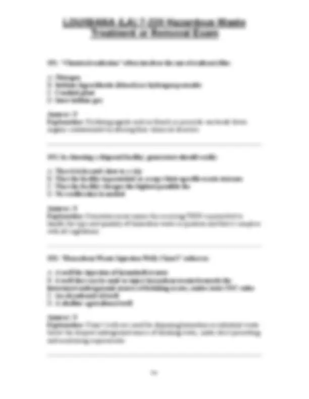Louisiana Hazardous Waste Management Exam: Comprehensive Questions and Answers | Exams ...