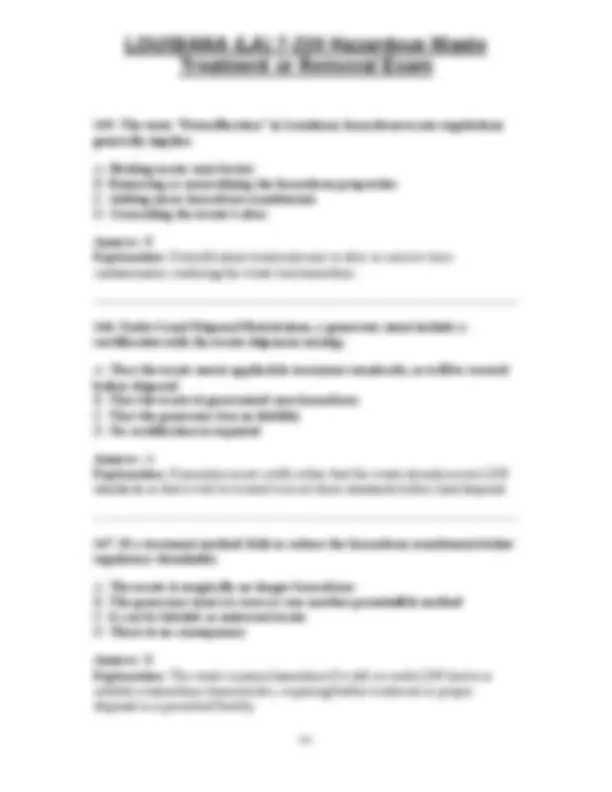 Louisiana Hazardous Waste Management Exam: Comprehensive Questions and Answers | Exams ...