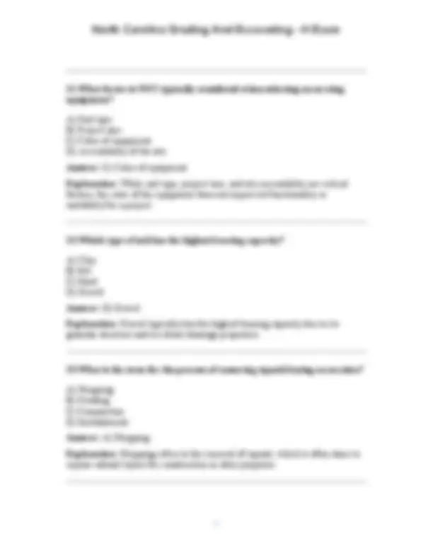 North Carolina Grading And Excavating - H Exam | Exams Technology | Docsity