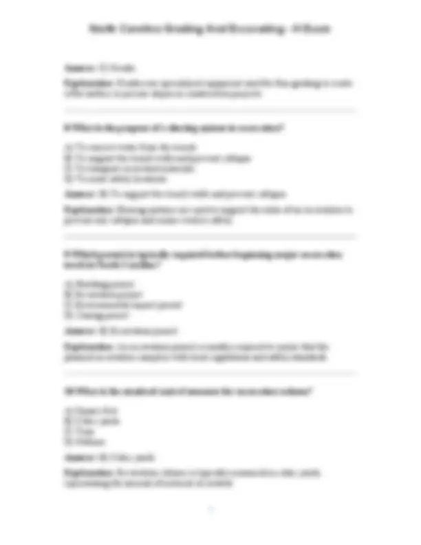 North Carolina Grading And Excavating - H Exam | Exams Technology | Docsity