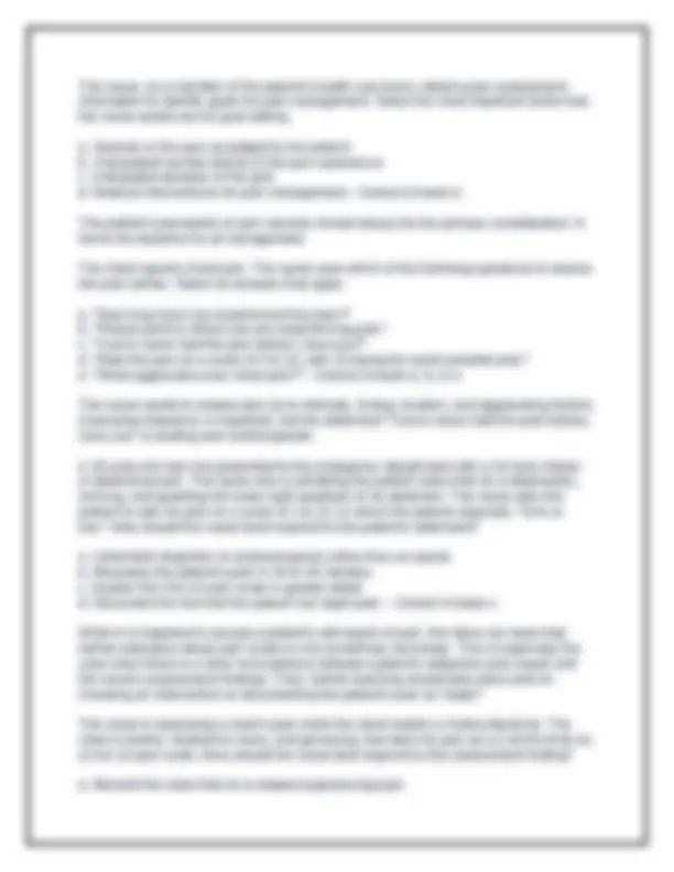 Chapter 11- Pain Management Practice Exam Questions with Answers ...